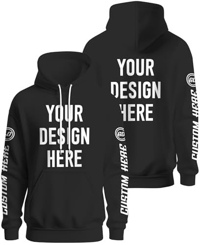 Svarta hoodies med tryck för eget designval.